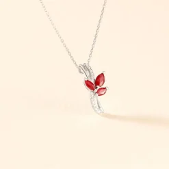 New Histoire d'Or Collier Angie Or Blanc Diamant Et Rubis or blanc rubis