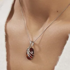 Outlet Histoire d'Or Collier Argent Blanc Aleina Ambre