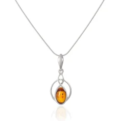 Histoire d'Or Collier Argent Blanc Anne-therese Ambre