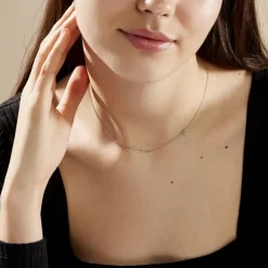 Hot Histoire d'Or Collier Argent Blanc Astria