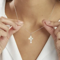 Clearance Histoire d'Or Collier Argent Blanc Burt Perles De Culture Oxydes De Zirconium