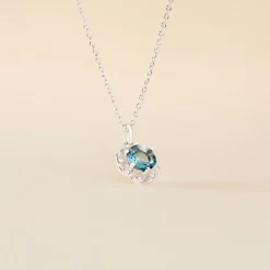 New Histoire d'Or Collier Argent Blanc Clover Verre Oxydes De Zirconium