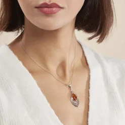 Histoire d'Or Collier Argent Blanc Doralyn Ambre* Colliers|Colliers