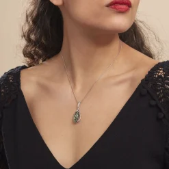 New Histoire d'Or Collier Argent Blanc Elga Ambre