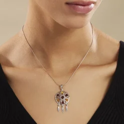 Outlet Histoire d'Or Collier Argent Blanc Lorena Ambre