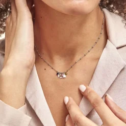 Histoire d'Or Collier Argent Blanc Paulino Pierres Artificelles* Colliers|Ras De Cou