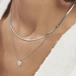 Histoire d'Or Collier Argent Blanc Sapphira* Colliers|Colliers Doubles Et Triples Chaînes