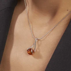 Outlet Histoire d'Or Collier Argent Blanc Simona Ambre