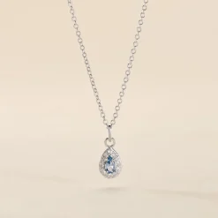 Hot Histoire d'Or Collier Argent Tania Oxydes De Zirconium argent blanc oxyde bleu