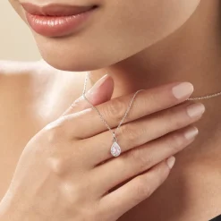 Clearance Histoire d'Or Collier Argent Tania Oxydes De Zirconium argent blanc oxyde rose