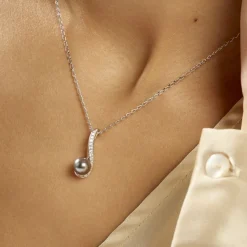 New Histoire d'Or Collier Armance Argent Blanc Perle D'imitation Oxyde