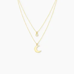 New Histoire d'Or Collier Astre Argent Doré Oxyde De Zirconium