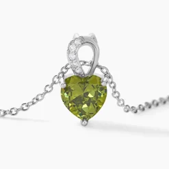 Hot Histoire d'Or Collier Atieno Argent Blanc Oxyde De Zirconium argent blanc oxyde vert