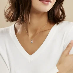 Histoire d'Or Collier Augusta Or Blanc Topaze Et Oxyde De Zirconium* Colliers|Colliers