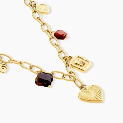 Histoire d'Or Collier Bohemia Acier Jaune Oeil De Tigre Pierre De Synthese* Colliers|Colliers