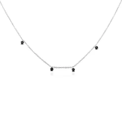 Discount Histoire d'Or Collier Callias Argent Blanc Oxyde De Zirconium Noir