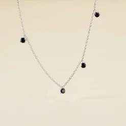 Discount Histoire d'Or Collier Callias Argent Blanc Oxyde De Zirconium Noir