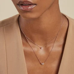 New Histoire d'Or Collier Camelia Argent Rose Oxyde De Zirconium argent rose oxyde champagne