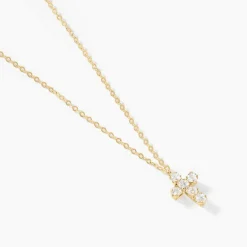 Outlet Histoire d'Or Collier Canice Croix Or Jaune Oxyde De Zirconium