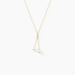 Histoire d'Or Collier Carrine 2 Fils Or Jaune Perle De Culture* Colliers|Colliers