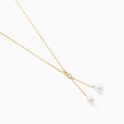 Histoire d'Or Collier Carrine 2 Fils Or Jaune Perle De Culture* Colliers|Colliers