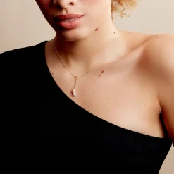 Histoire d'Or Collier Carrine 2 Fils Or Jaune Perle De Culture* Colliers|Colliers