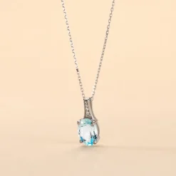 New Histoire d'Or Collier Cindy Or Blanc Topaze Oxyde De Zirconium