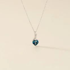 Sale Histoire d'Or Collier Clothilde Or Blanc Topaze Et Oxyde De Zirconium or blanc topaze london blue