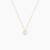 New Histoire d'Or Collier Coeur Serti Clos Or Jaune Oxyde De Zirconium