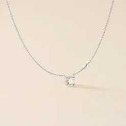 Clearance Histoire d'Or Collier Collection Aphrodite Or Blanc Diamant Synthetique