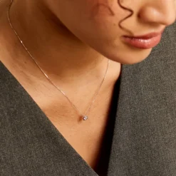 Discount Histoire d'Or Collier Columbine De Zirconium Blanc or blanc oxyde