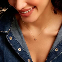 Hot Histoire d'Or Collier Columbine De Zirconium Blanc or jaune oxyde