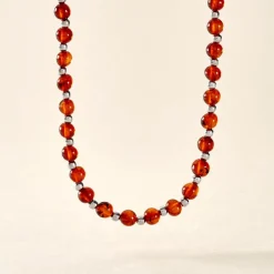 Online Histoire d'Or Collier Costin Argent Ambre