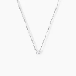 Discount Histoire d'Or Collier Court Argent Blanc Lylwenn Oxyde De Zirconium argent blanc oxyde
