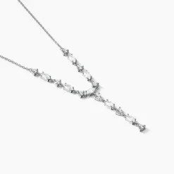 Online Histoire d'Or Collier Cravate Argent Blanc Shiny Nights Oxyde De Zirconium