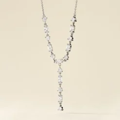 Online Histoire d'Or Collier Cravate Argent Blanc Shiny Nights Oxyde De Zirconium