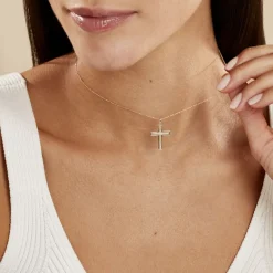 Histoire d'Or Collier Croix Or Jaune Diamant* Colliers|Colliers