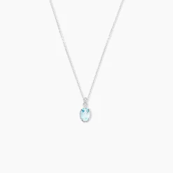 Histoire d'Or Collier Cyprille Or Blanc Topaze Et Oxyde De Zirconium* Colliers|Colliers