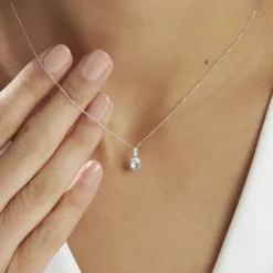 Histoire d'Or Collier Cyprille Or Blanc Topaze Et Oxyde De Zirconium* Colliers|Colliers