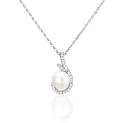 Sale Histoire d'Or Collier Cyrana Argent Blanc Perle De Culture Et Oxyde De Zirconium