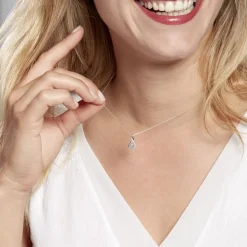 Histoire d'Or Collier Dai Or Blanc Topaze Oxyde