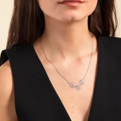 Outlet Histoire d'Or Collier Daisy Argent Blanc Oxyde De Zirconium