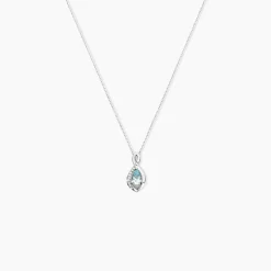 Outlet Histoire d'Or Collier Dalil Or Blanc Topaze Oxyde or blanc topaze bleue