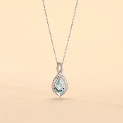 Outlet Histoire d'Or Collier Dalil Or Blanc Topaze Oxyde or blanc topaze bleue