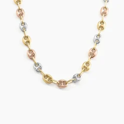Hot Histoire d'Or Collier Dami Maille Grain De Cafe or tricolore