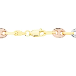 Histoire d'Or Collier Dami Maille Grain De Cafe or tricolore