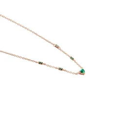 Clearance Histoire d'Or Collier Déclaration Argent Rose Oxyde De Zirconium argent rose oxyde vert