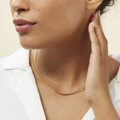 Hot Histoire d'Or Collier Doline Maille Anglaise Or Jaune