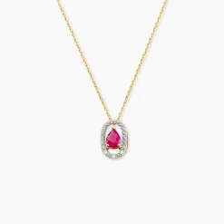 Best Histoire d'Or Collier Dorottya Diamant or jaune rubis