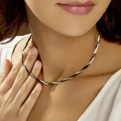 Histoire d'Or Collier Ehud argent bicolore